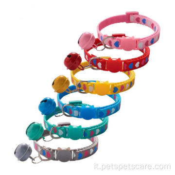 Collar per gatti per animali domestici multicolore di lusso con campana